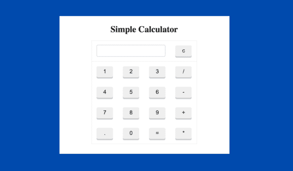 Calculator in HTML, CSS and JavaScript